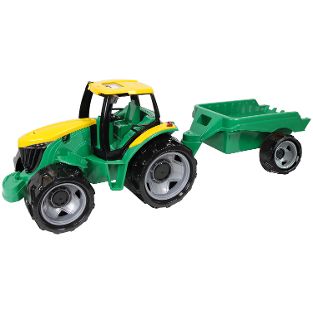 GIGA TRUCKS Traktor mit Anhänger, Schaukarton