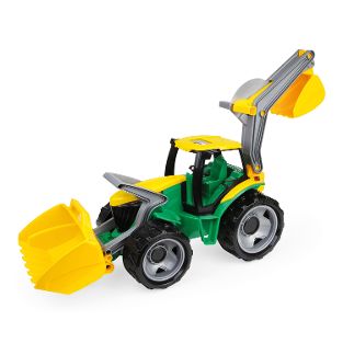 GIGA TRUCKS Traktor/Lader+Bagger, grün, Schaukarton